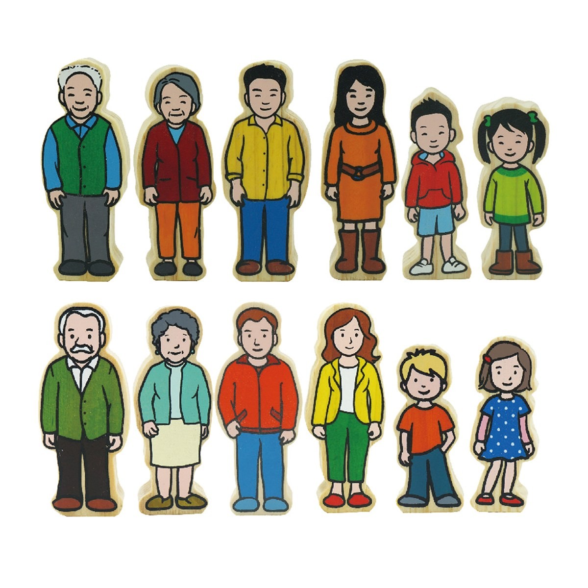 The Freckled Frog Wooden Village People – 42 Pieces