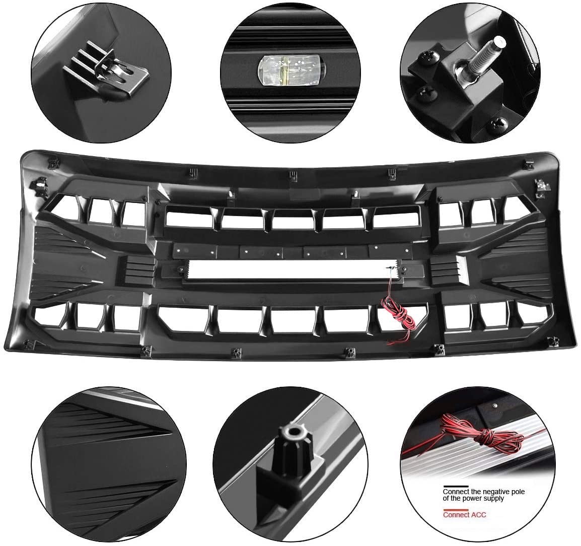 MEGAIE Front Grill F150 2009-2014 Matte Black Bumper Off Road