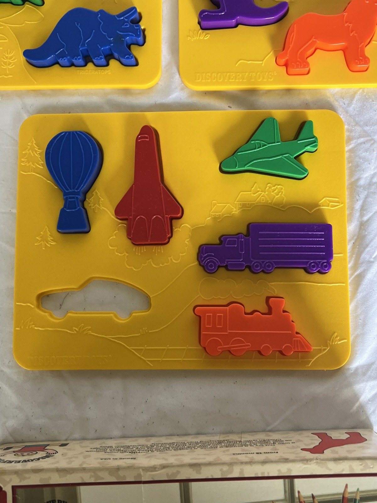 Vintage 1984 Place & Trace Puzzle Stencil Set Preowned Incomplete Discovery Toys