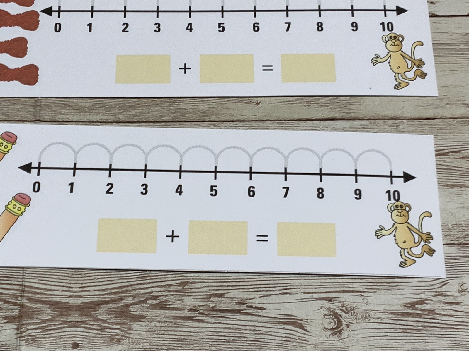Number Line Count on – Math Center – Dry Erase – 30 Laminated Activity Cards
