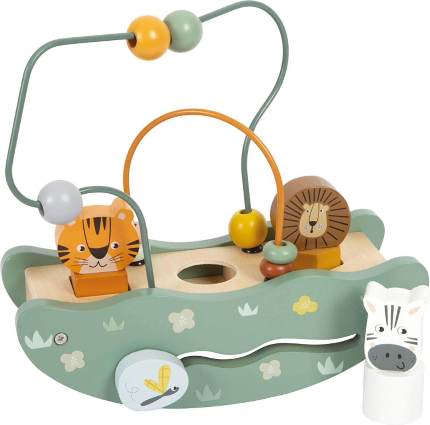 small foot Seesaw Bead Maze Safari, Wooden Toy with Diverse Play Functions, for