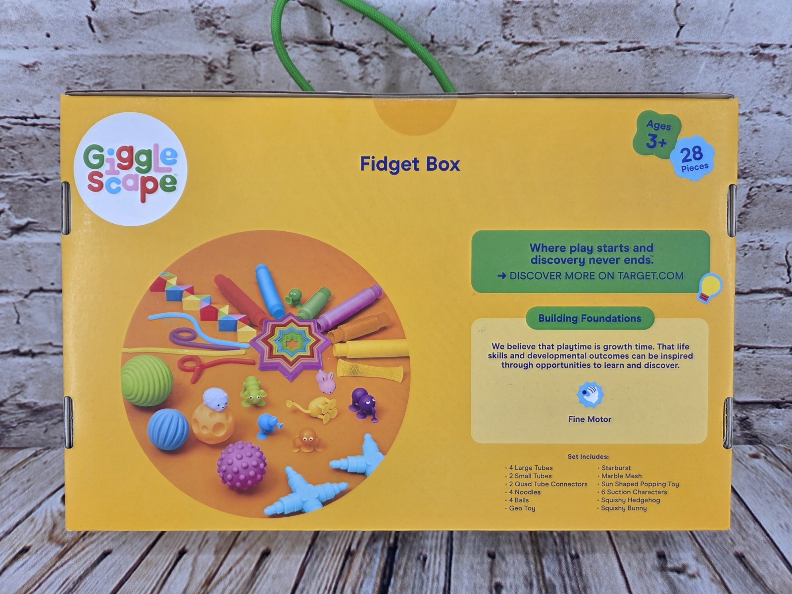 Giggle Scape Fidget Box 28-Piece Set For Ages 3+ Stretch Twist & Squeeze