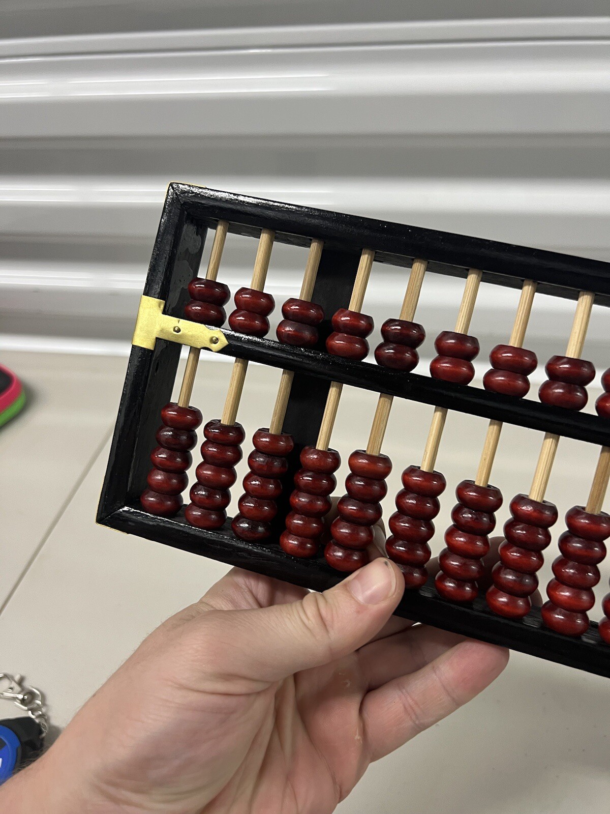 Abacus Chinese Wooden Math 13 Rods Dark Wood Counting Xingyuan Free Shipping
