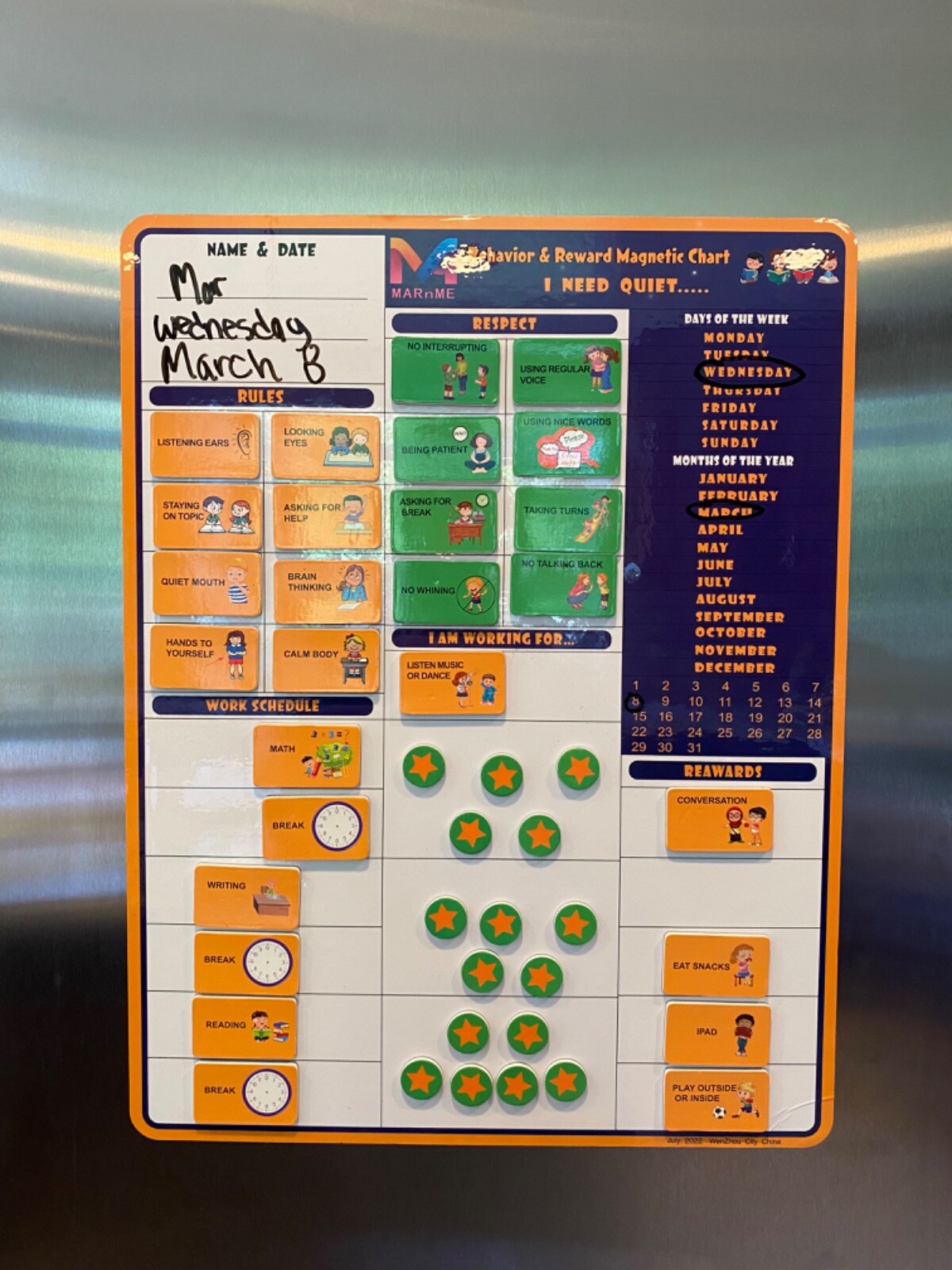  kids reward chart, behavior reward chart, good behavior chart for ADHD, autism 