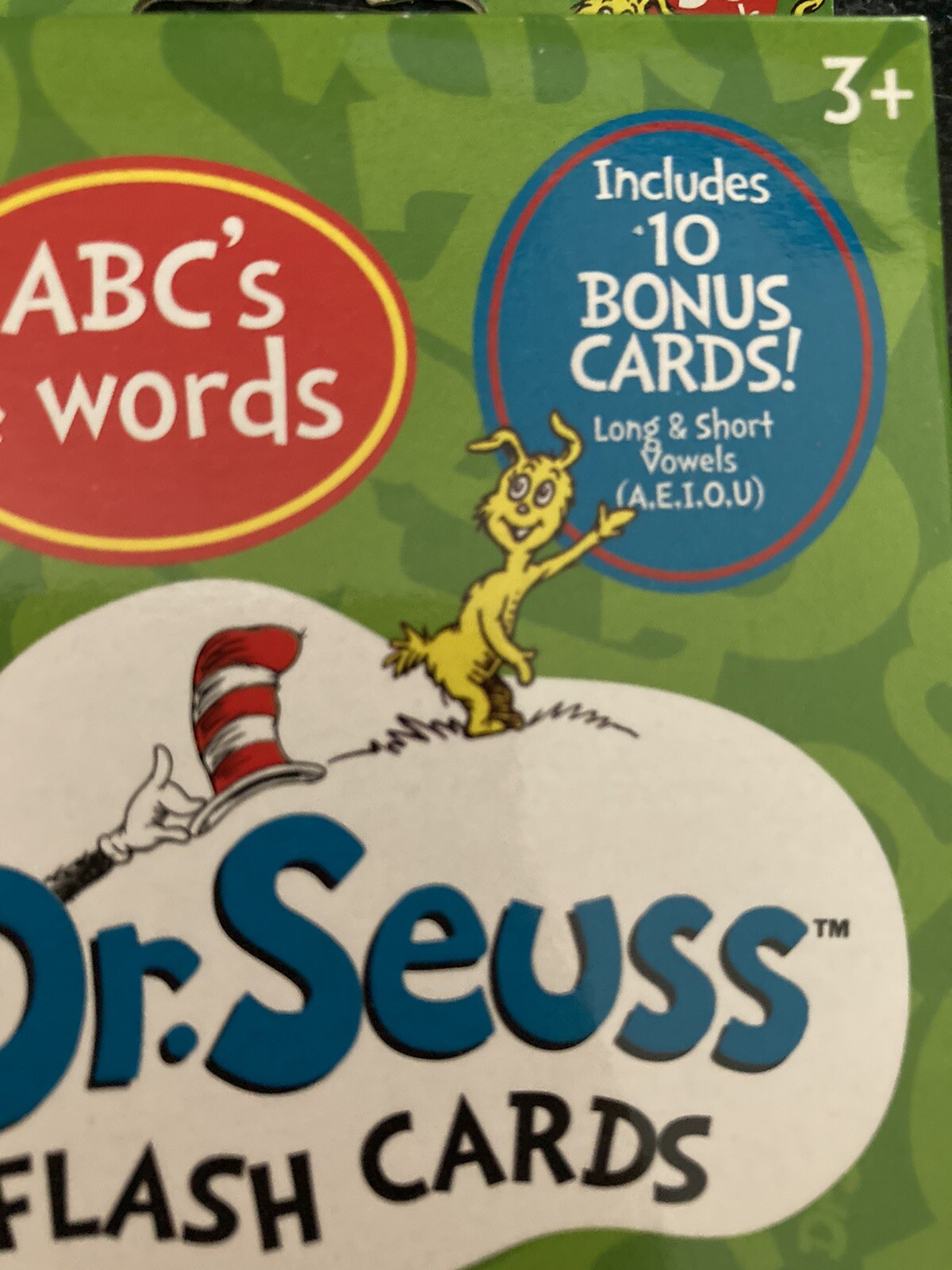 Dr. Seuss Flash Cards – ABC’s and Words – Includes 10 Bonus Vowel Cards Ages 3+