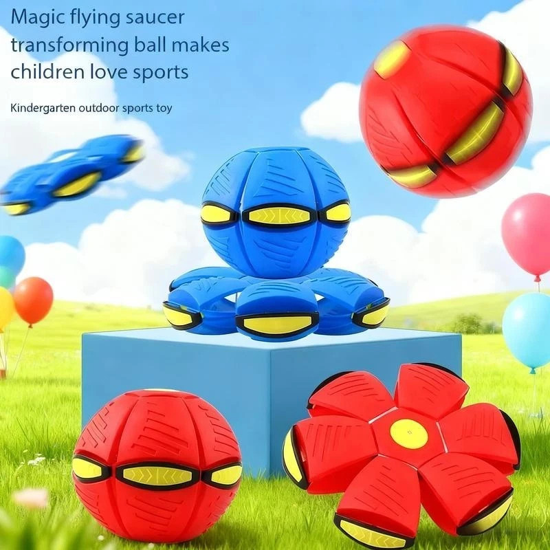 Magic Meta Bounce Ball 2-in-1 Flying Saucer Transforming LED Bouncy Toy Kids Pet