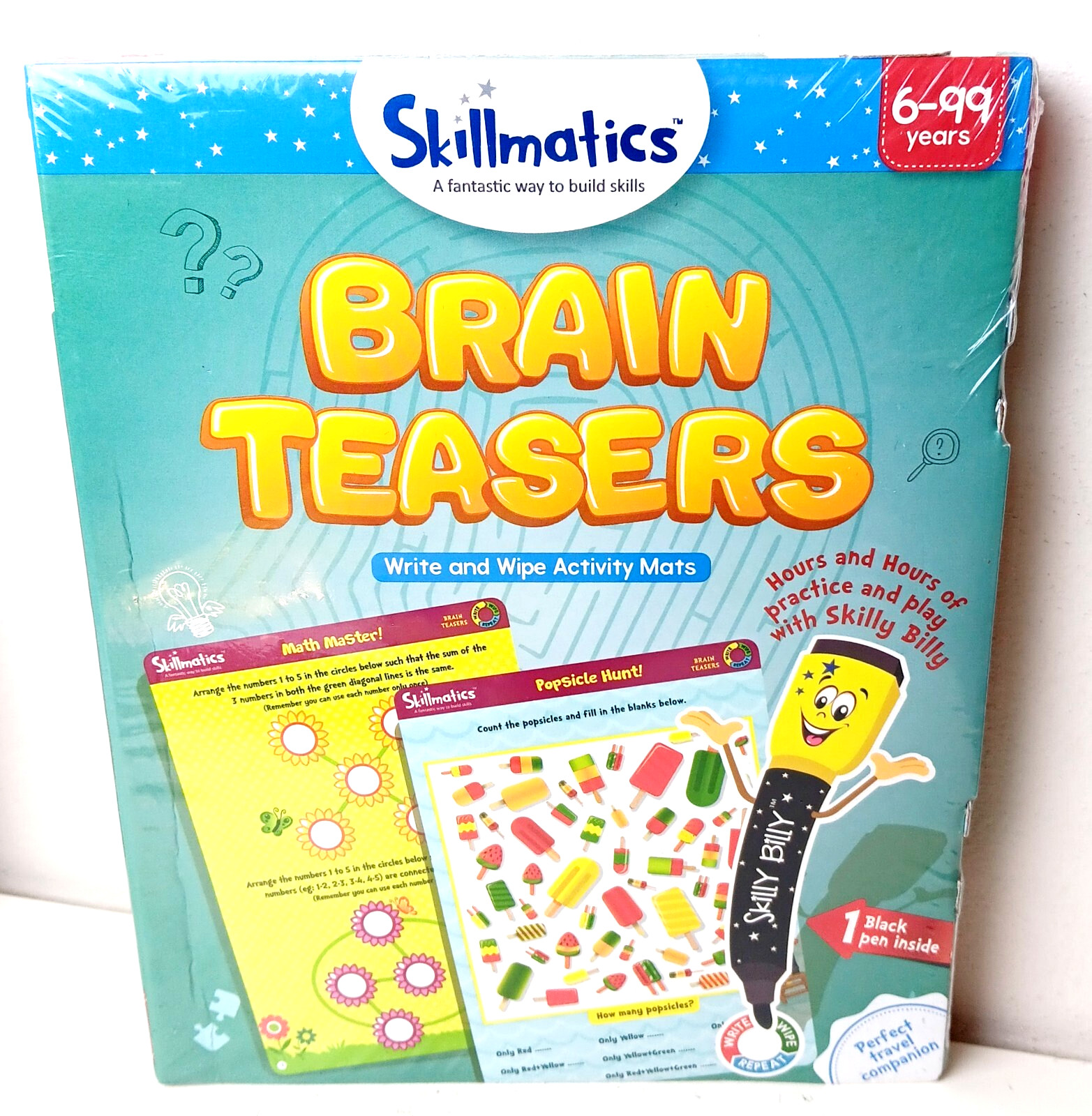 Skillmatics BRAIN TEASERS Write & Wipe Off Activity Learning Mats SEALED In Box