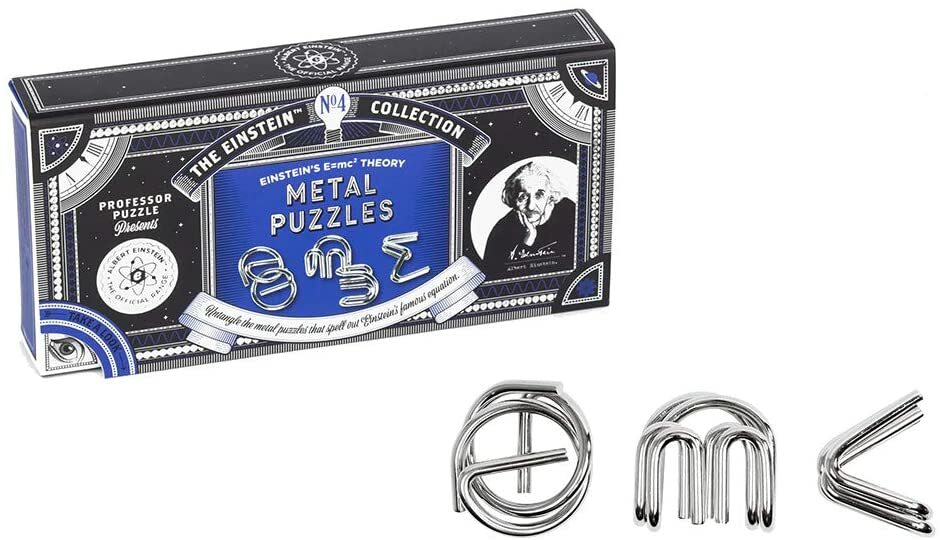 NEW Professor Puzzle Einstein’s e=mc2 Metal 3D Interlocking Brain Teaser Puzzle