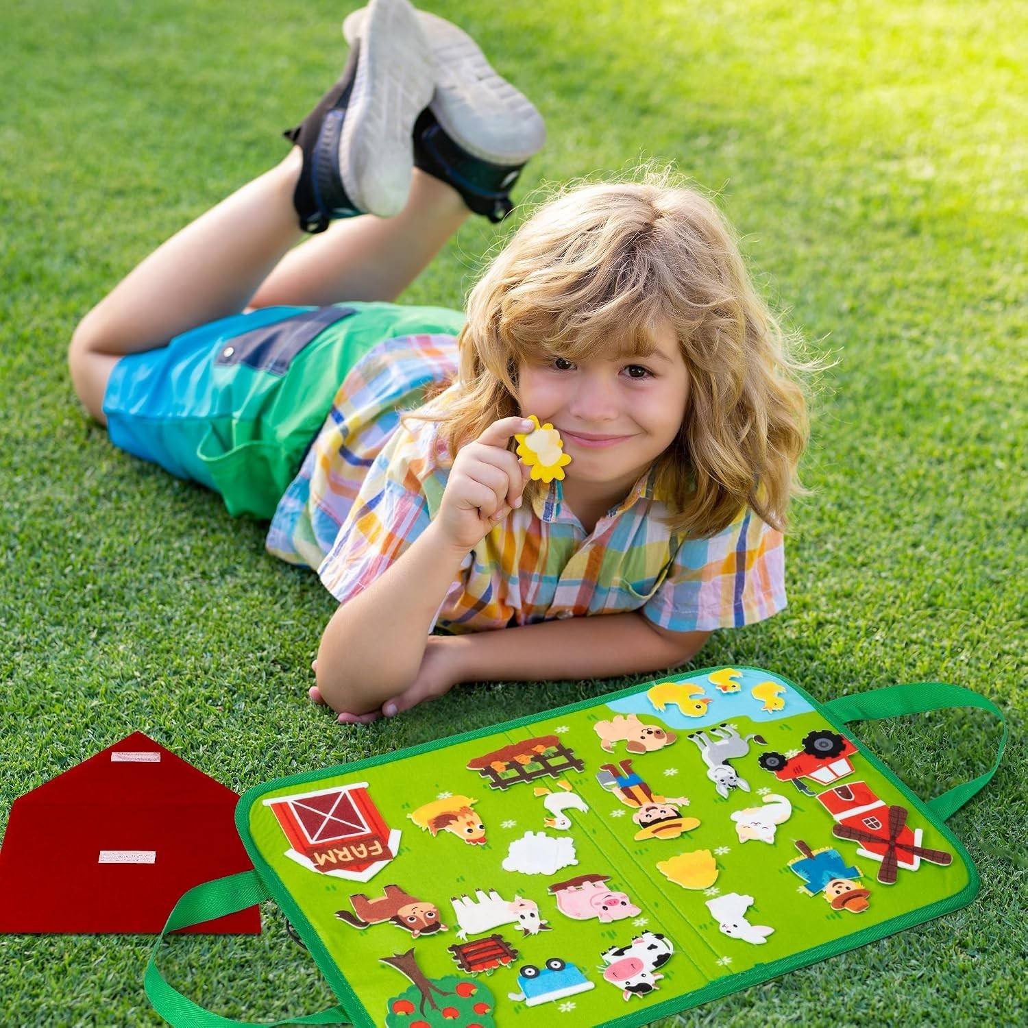 25PCS Farm Animals Travel Felt Board – Portable Educational Storytelling Kit