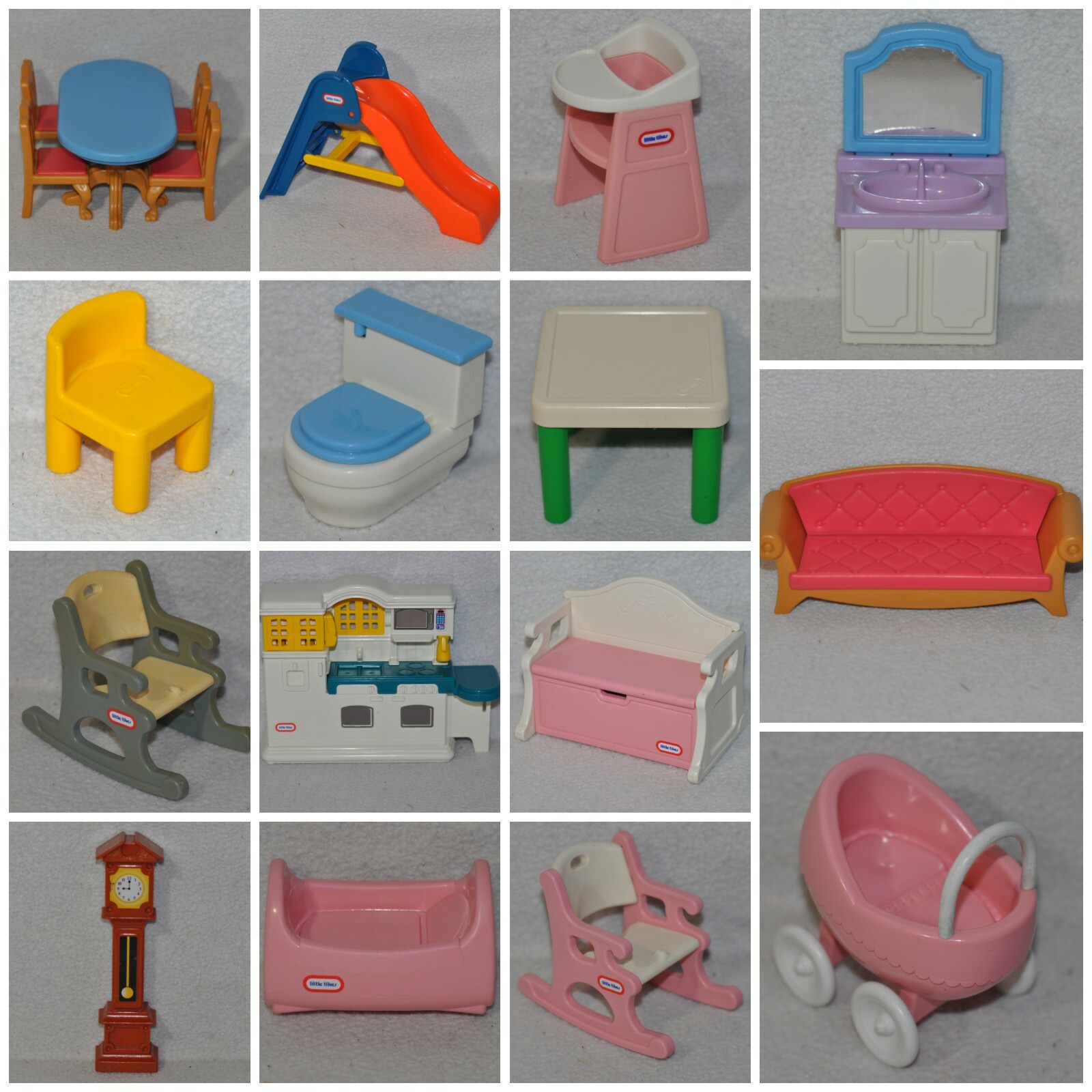 Vintage Little Tikes Dollhouse Grand Mansion Doll House Furniture Dolls 1019!!!