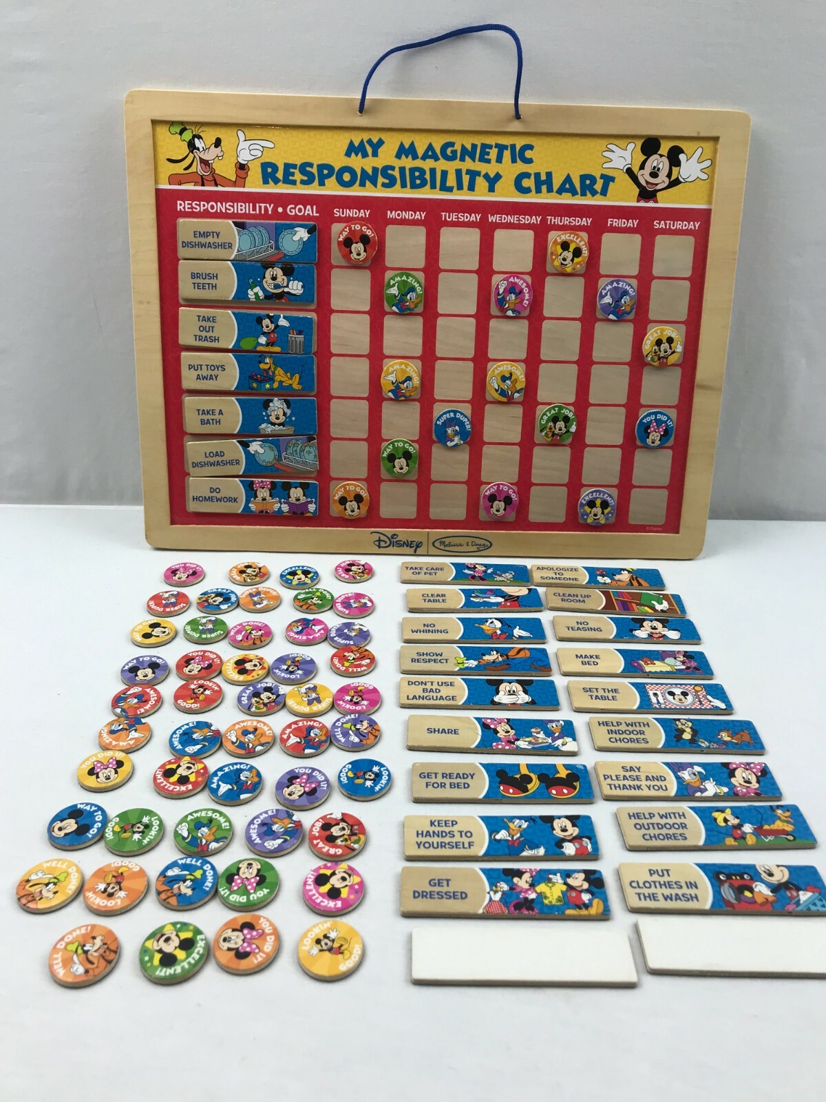 Disney Melissa & Doug Mickey Mouse Magnetic Responsibility Chart Kids Chores