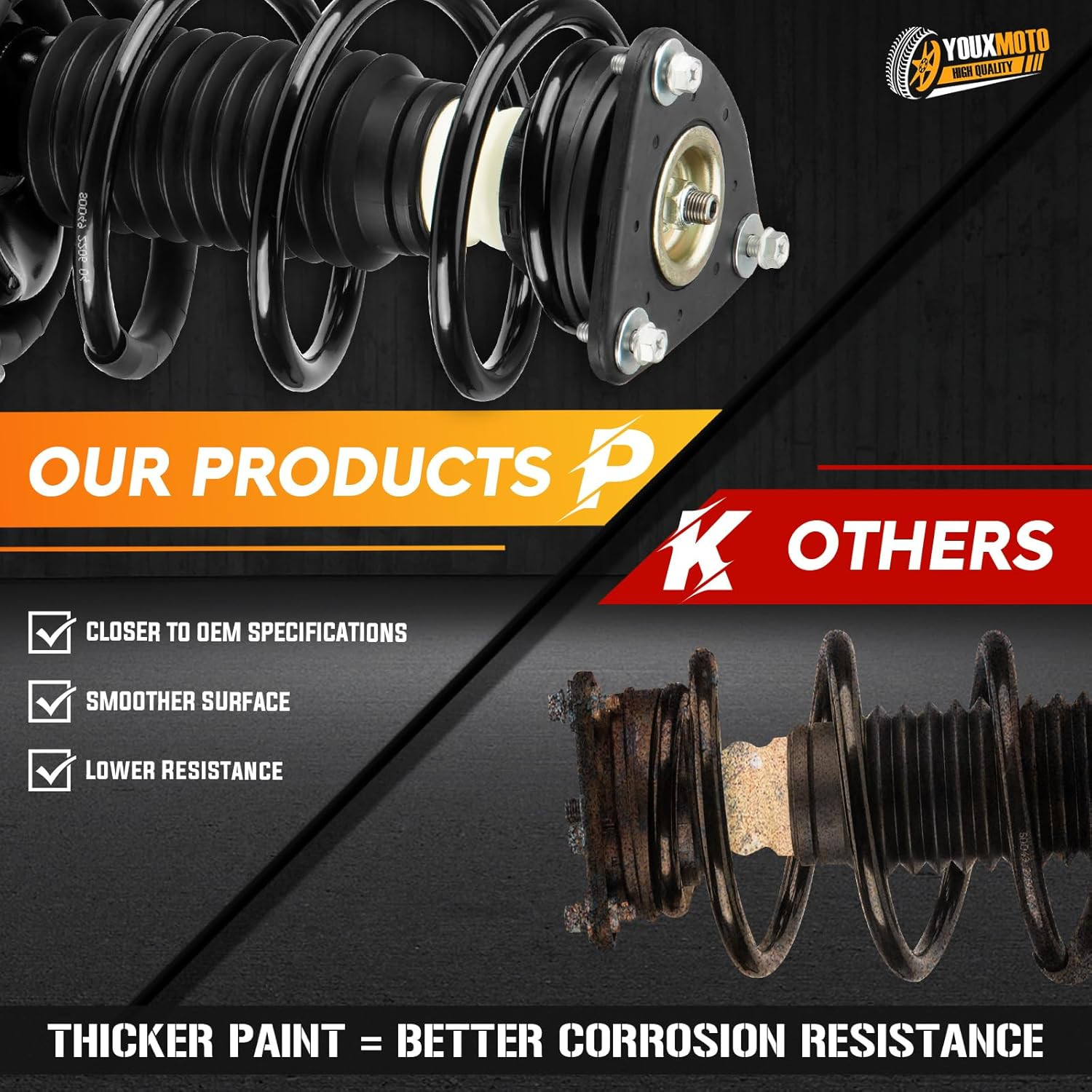 Front Rear Complete Struts Shock Absorbers with Coil Spring Fit for Mazda 5 2006