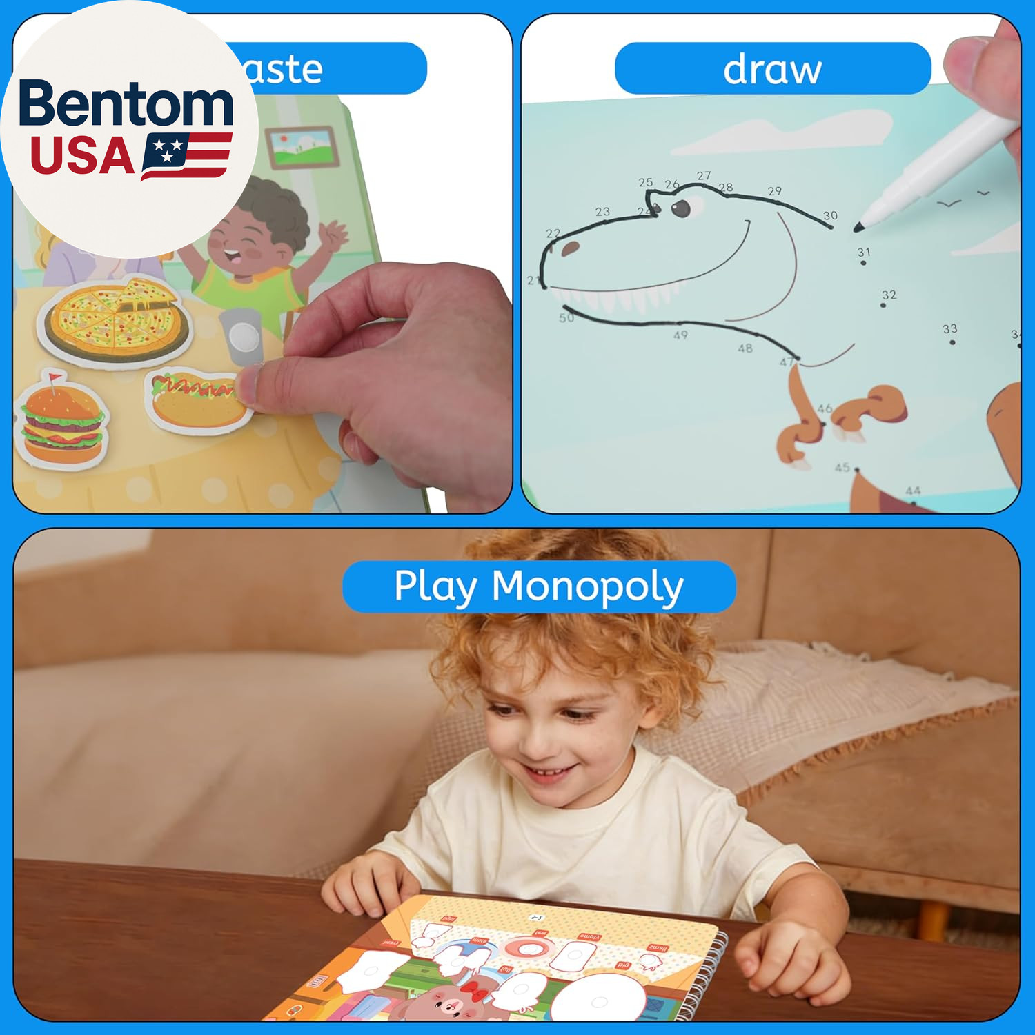 Preassembled Montessori Busy Book for Toddlers Ages 3-5 | Preschool Learning Act