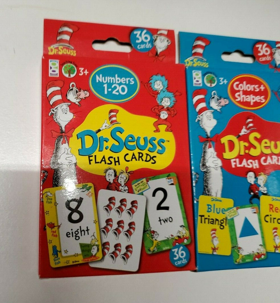Dr. Seuss Flash Cards | Set of 3 | ABC’s & Words…Numbers 1-20..Shapes & Colors