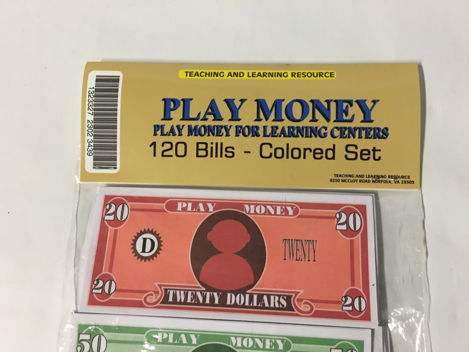 120 Bills – Play Pretend  Money  – Colored set