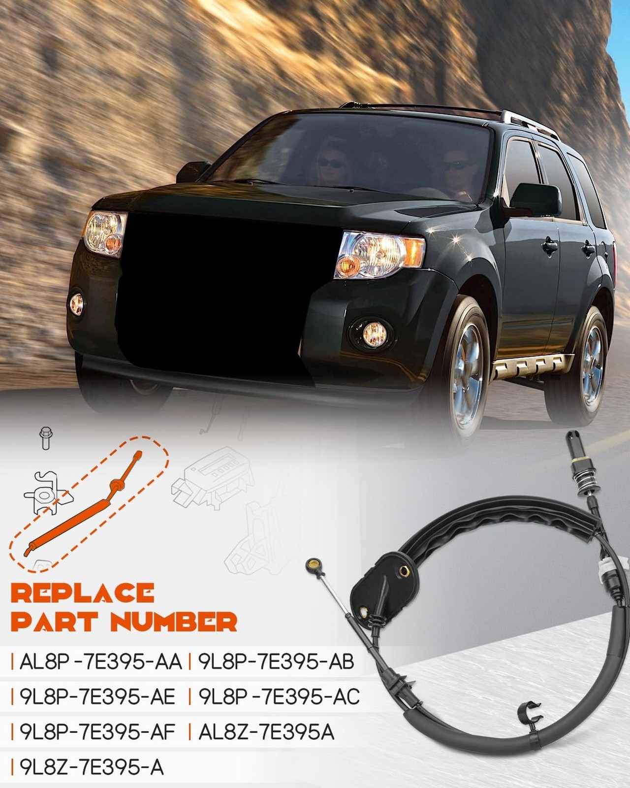Automatic Transmission Shift Cable Fit for Ford Escape 2009 2010 2011 2012 Re…