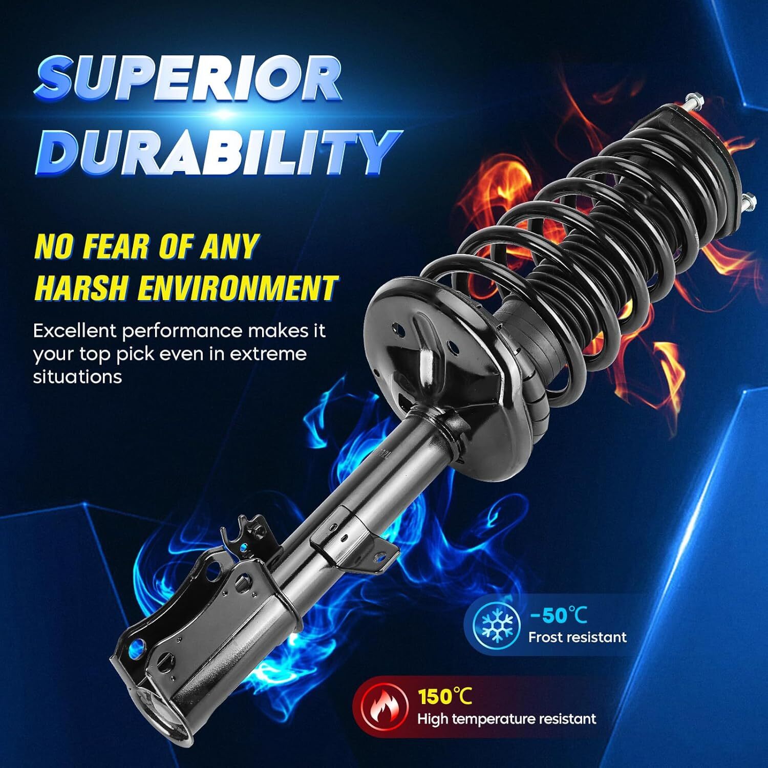 Rear Strut Shock Assembly w/Coil Spring Compatible with Toyota Camry 2.2L 1997.