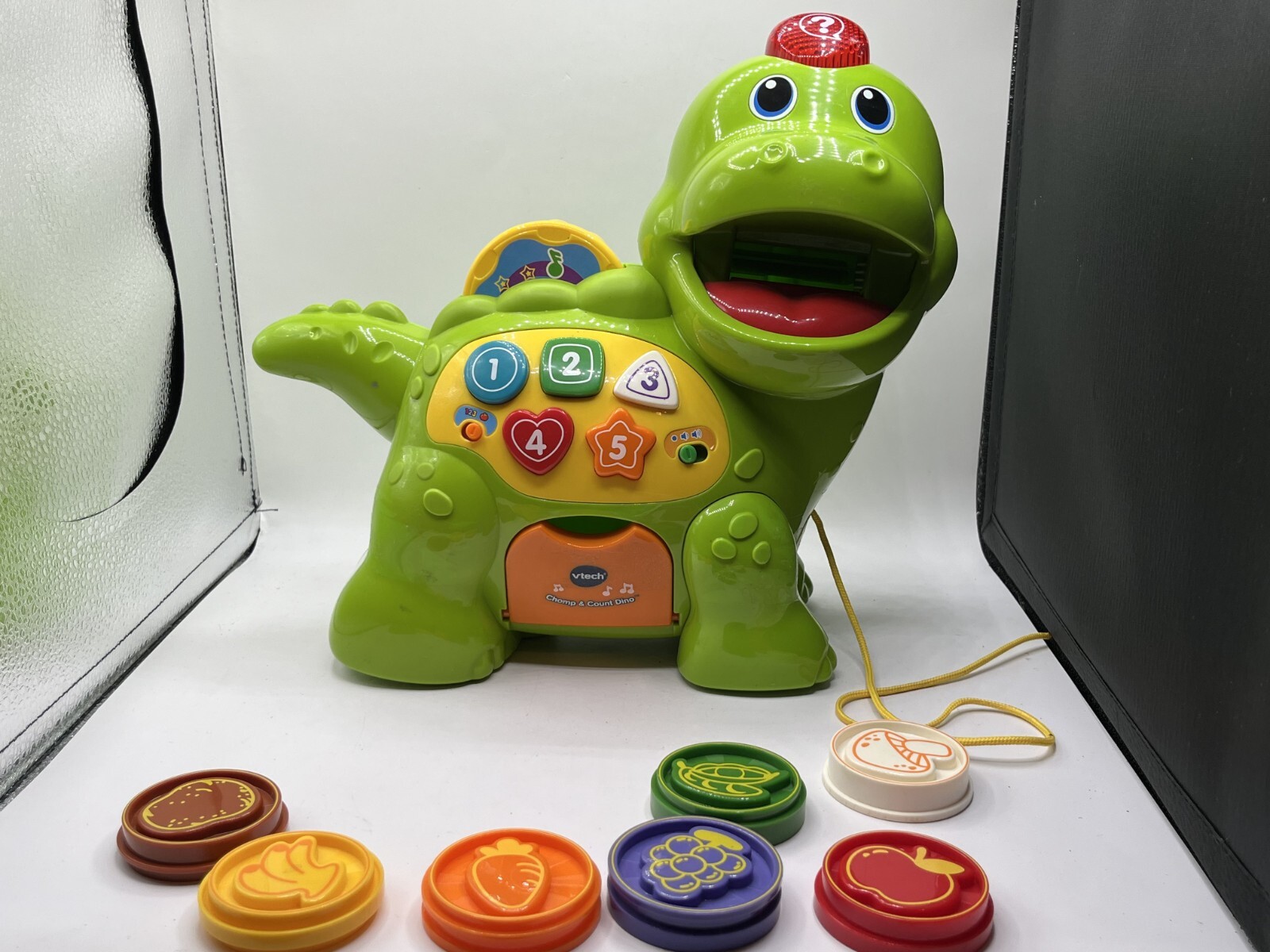 Vtech Chomp Count Dino 7 Chip Interactive Learning Toddler Toy 12″ Lights Music