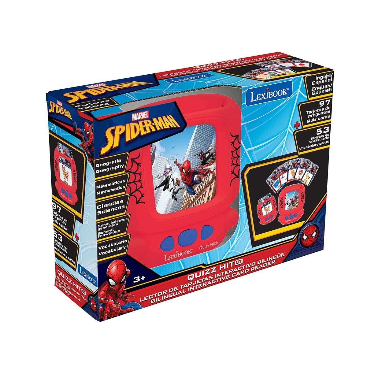 , Spiderman, Bilingual Interactive Card Reader, Spanish/English, 150 Double-S…