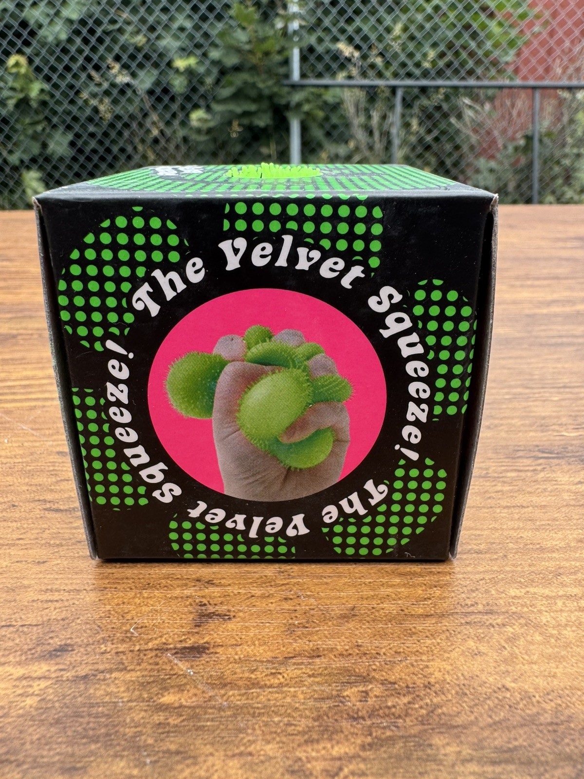 Schylling NeeDoh Fuzz Ball Flower Power Velvet Squeeze AUTHENTIC Green Edition