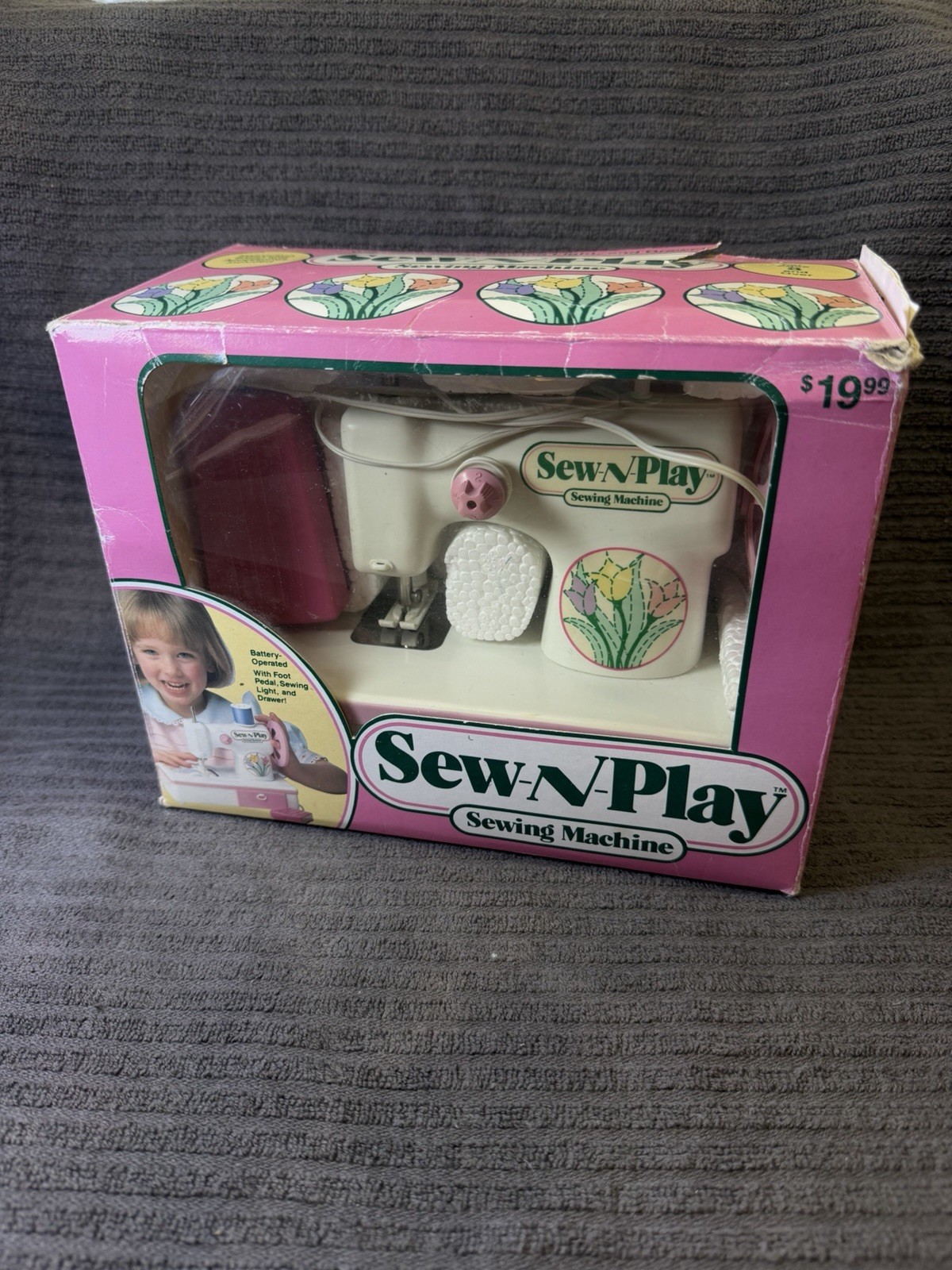 Sew-N-Play Sewing Kids 1st Machine MCM Vintage Battery Operated Works Then Stops