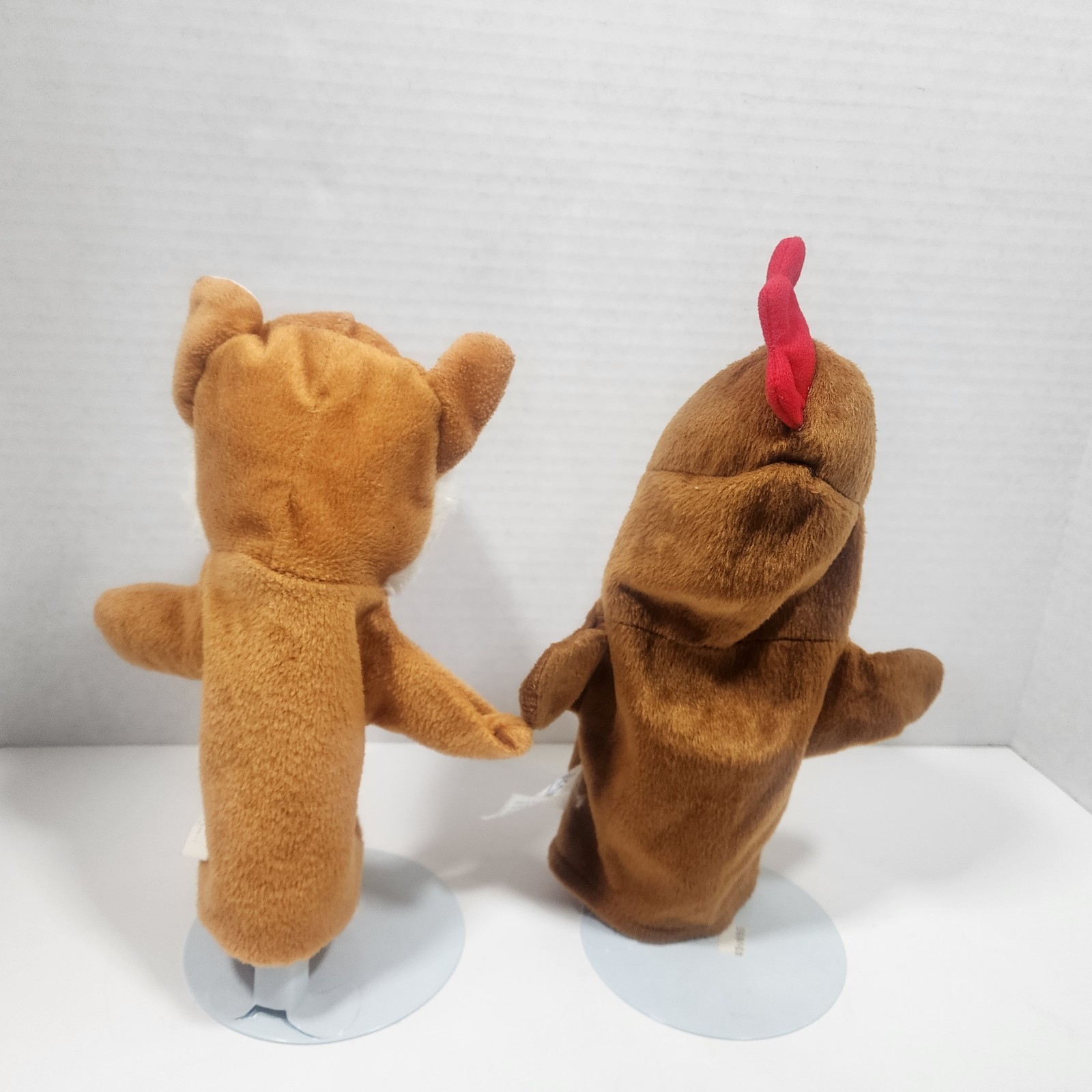 Hand Puppet Lot Of 2 Fox Rooster Educational