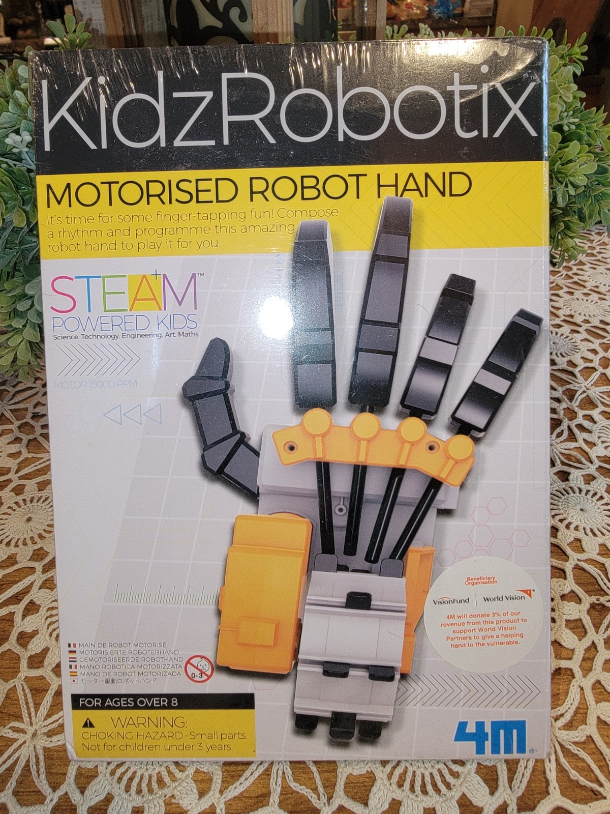 4M KidzRobotix Motorized Robot Hand STEM DIY Kit Programmable Drum Open Box 8+