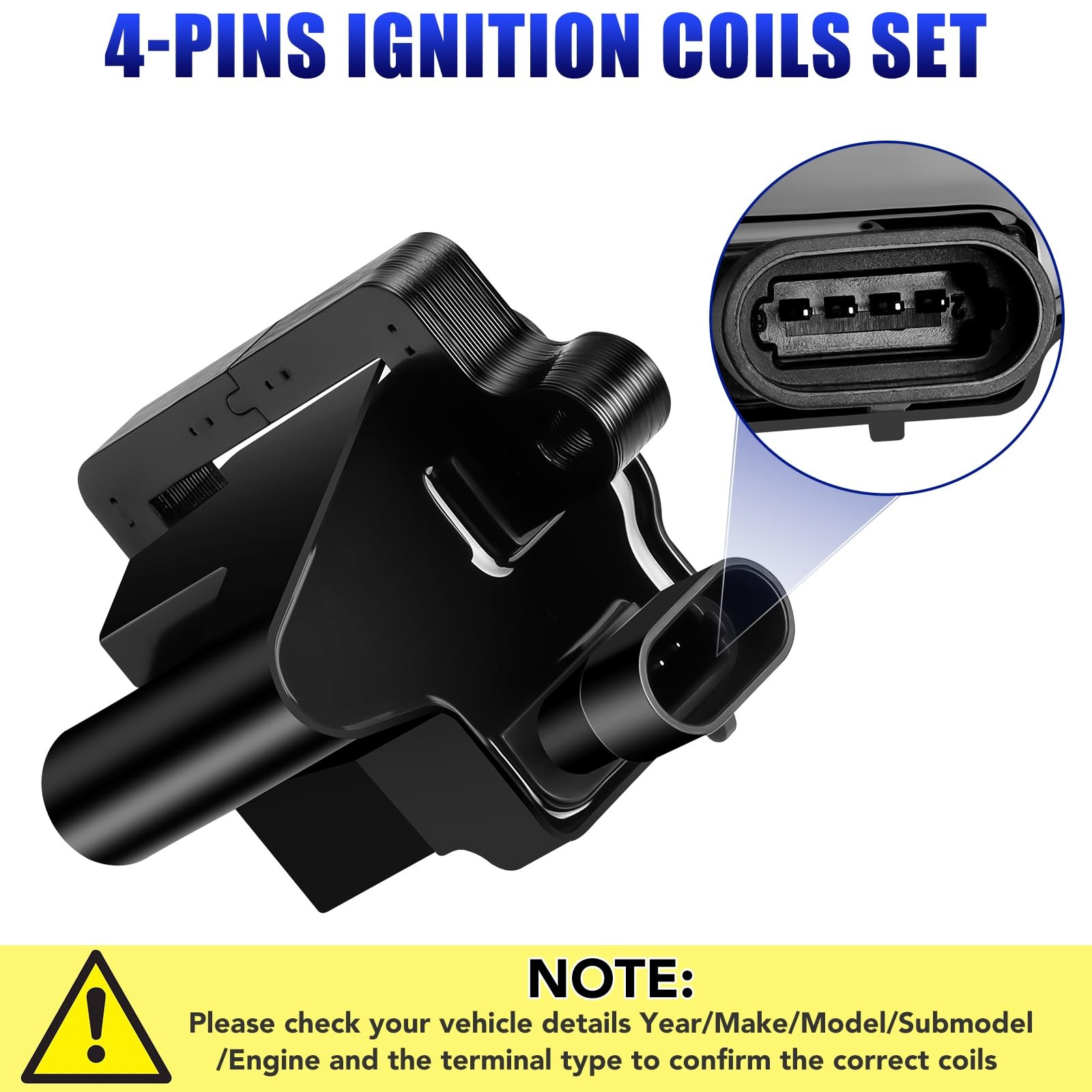 Set Of 8 Square Ignition Coils Chevy Silverado UF271 4.8 5.3