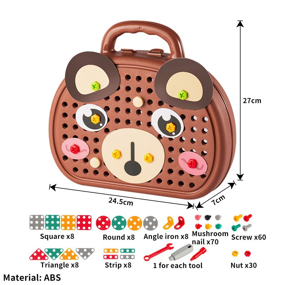 Creative Electric Drill Bits Puzzle Toy Assembly Kids Tool Box Birthday Gift JQ
