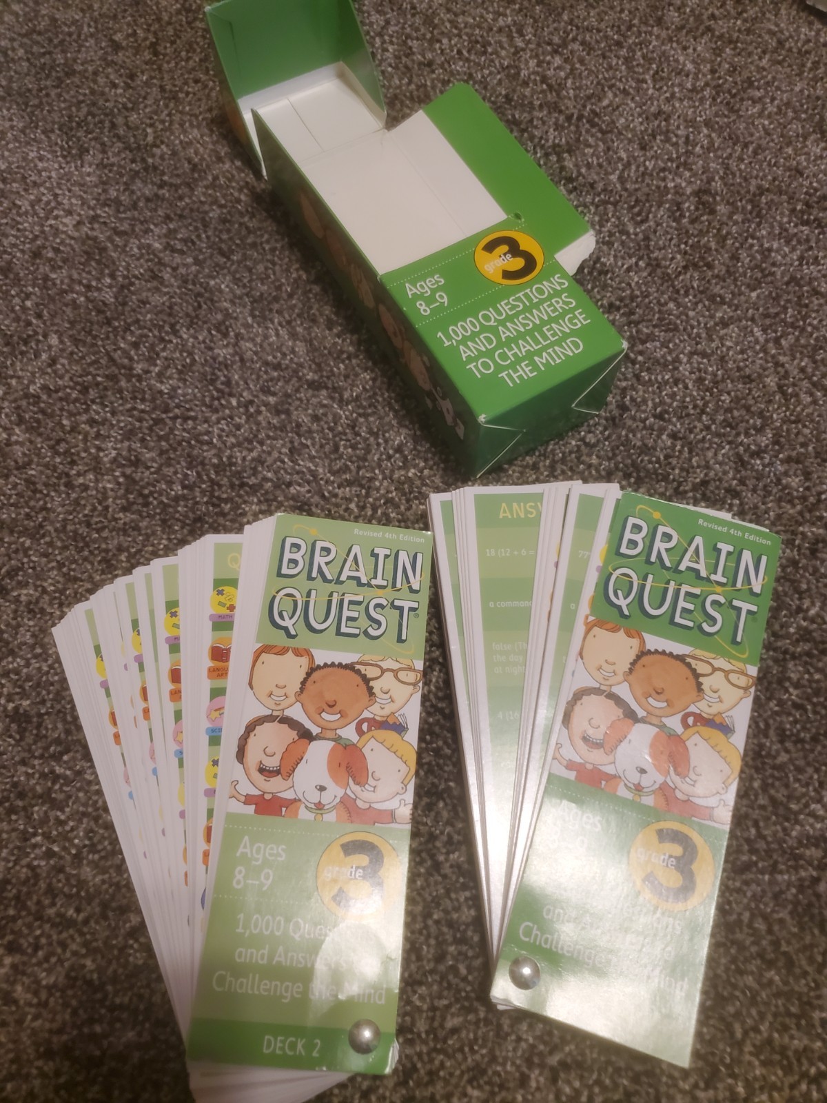 Brain Quest 3rd Grade Q&A Cards Ages 8-9 Learning Educational Travel Game