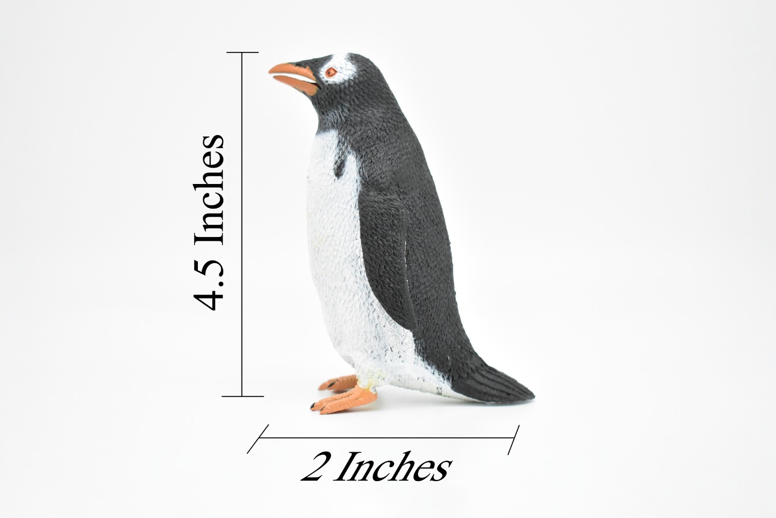 Penguin, Gentoo , Realistic Rubber Reproduction, Hand Painted Toy 4.5″ F3410