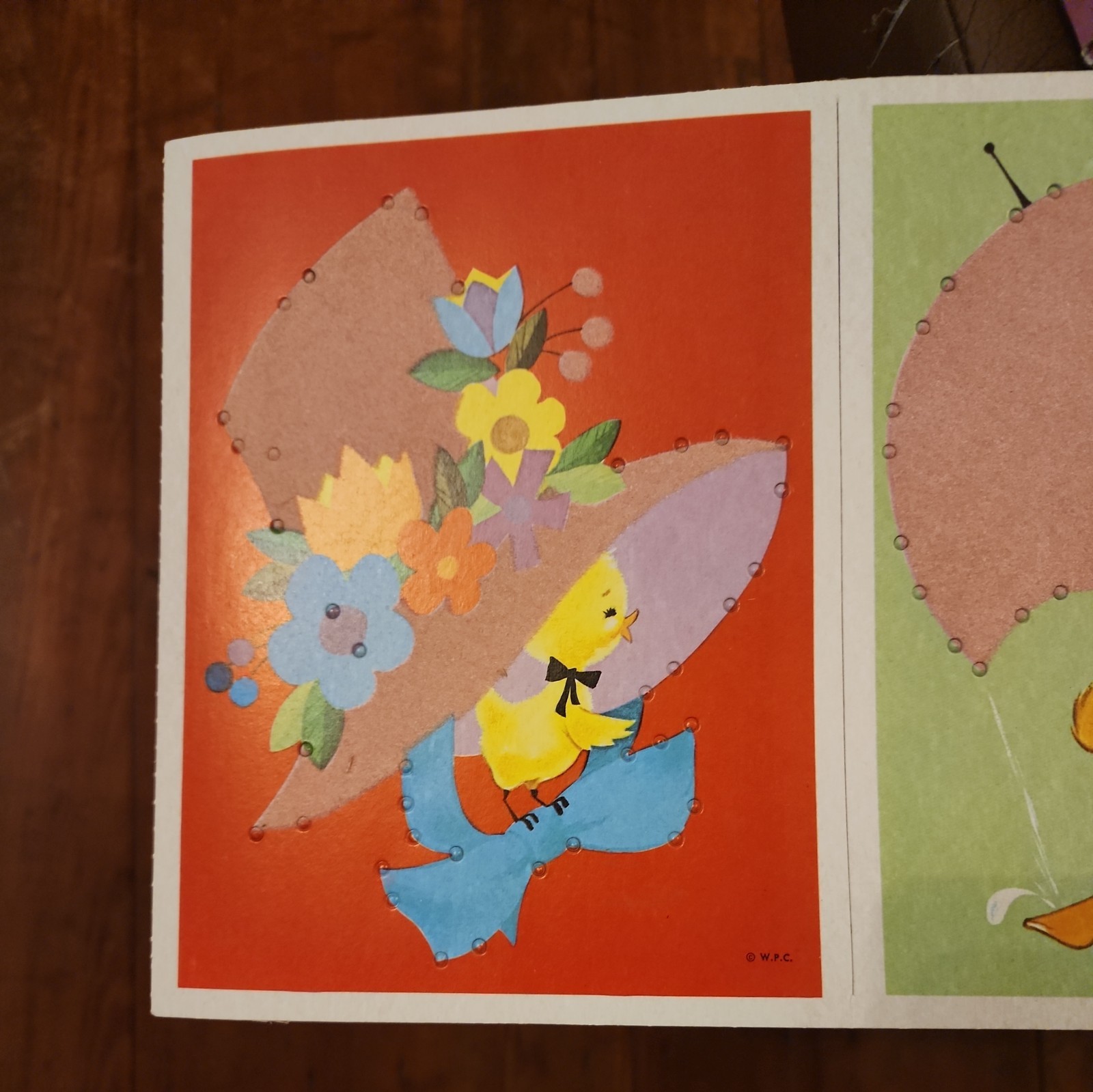 NEW Vintage Whitman Fuzzy Bunny Flocked Lacing Cards 1966 Easter no.4634