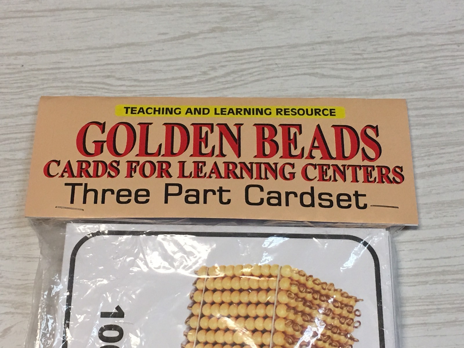 Golden Beads – Cards for Learning Center – Three Part Cards – Montessori