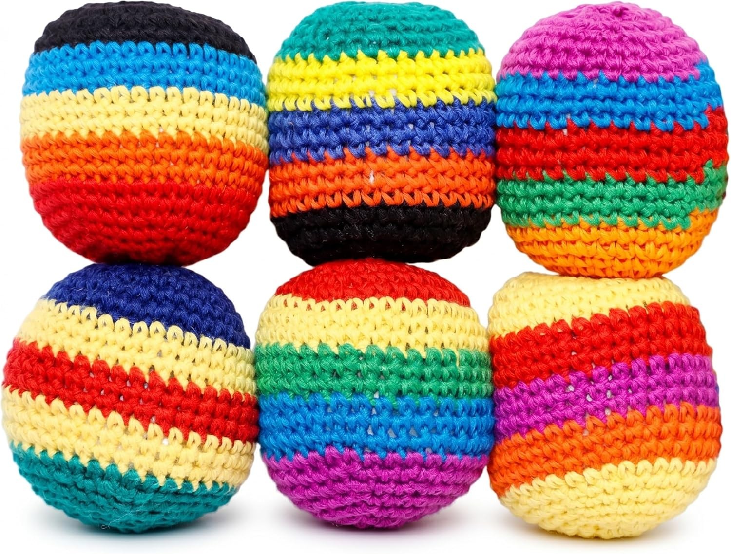 6/12/18pcs Knitted Footbags Set,2026 Upgraded Sand Hacky Sack,for Adults & Kids
