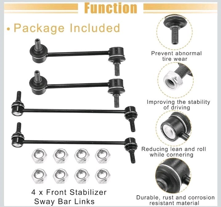 4PC Front and Rear Sway Bar Link K90349 K90716 K90717 for Acura MDX 2001 2002