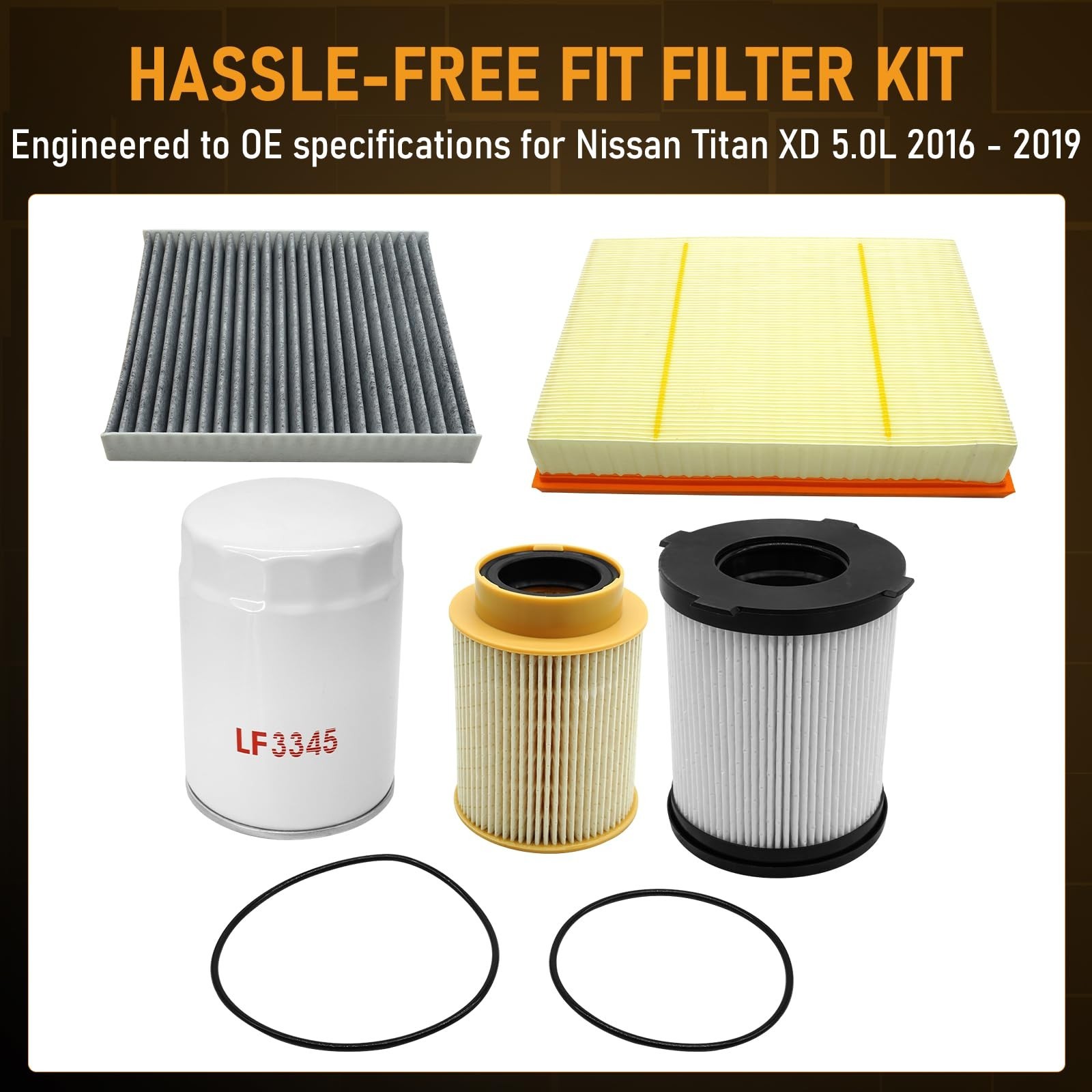 Filter Kit for Nissan Titan XD 2016-2019 Oil Filter Cabin Air Filters Diesel …