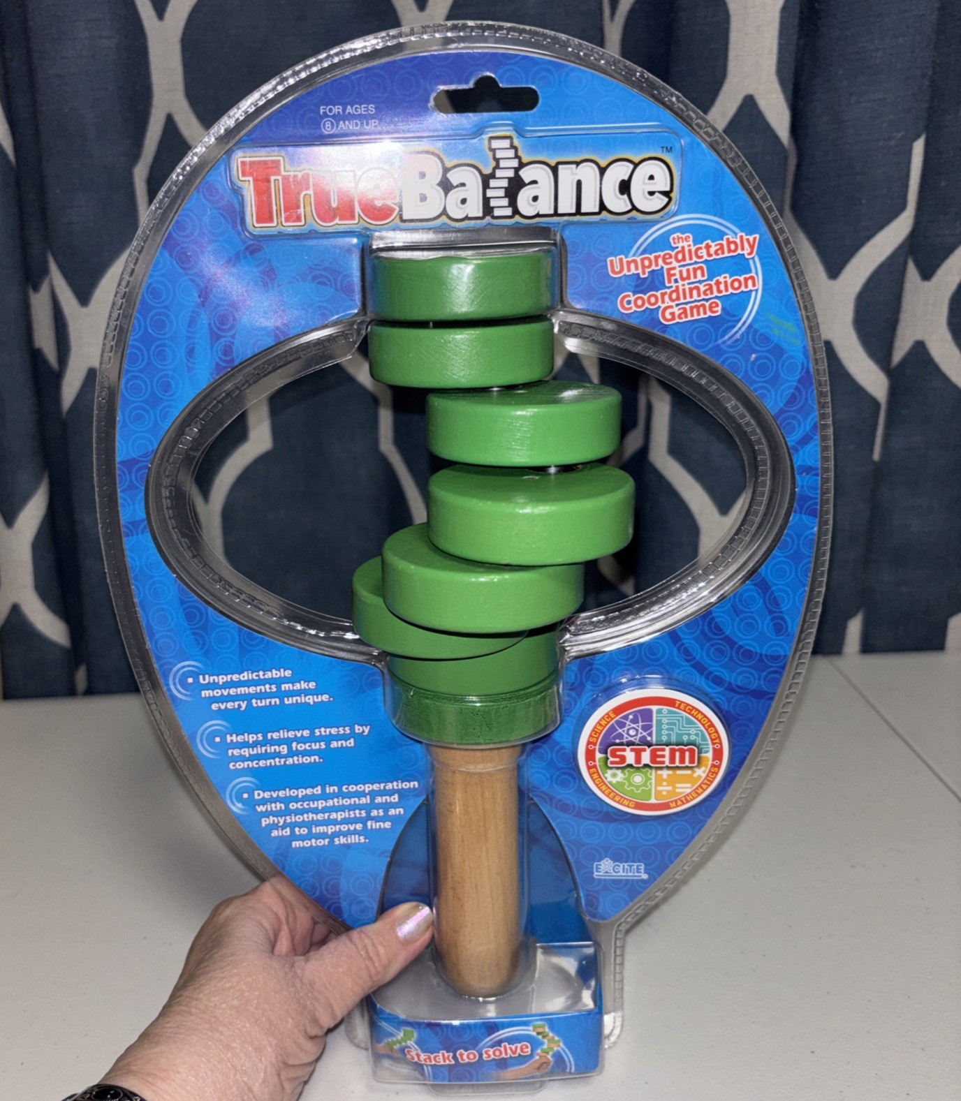 True Balance Coordination STEM Wooden Game Toy Green Fine Motor Skills By Excite