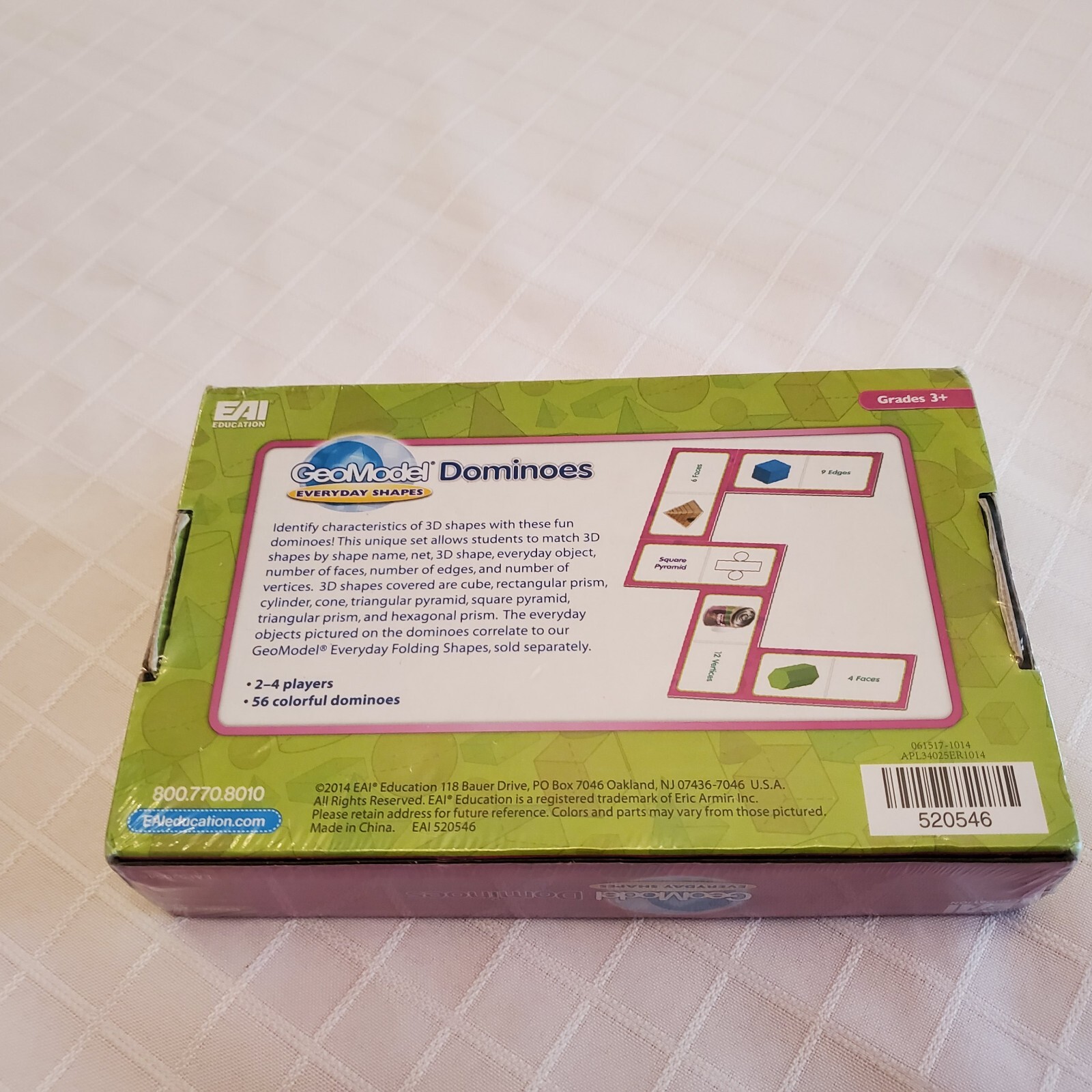 NEW Educational Eai Geomodel Dominoes School Learn Class 2014 3d Shapes Child