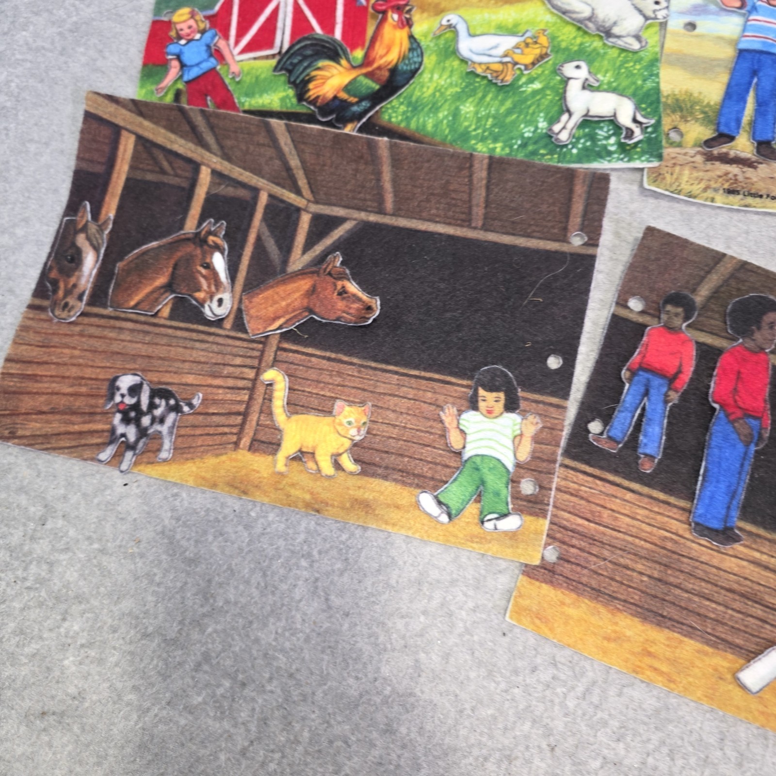 Little Folk Visuals Felt Wild Animal Mothers And Her Babies 1985 Cut Story Book