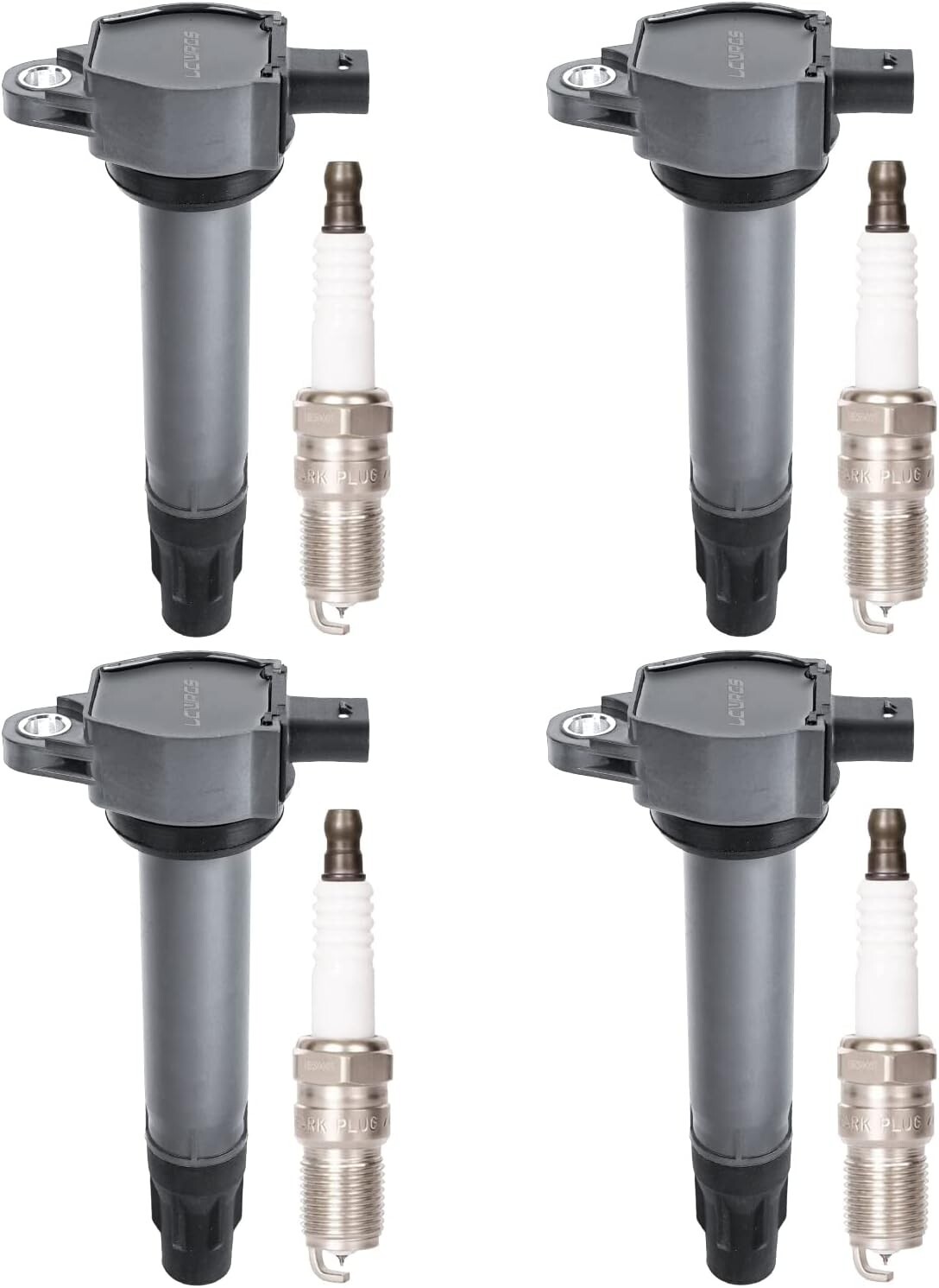 Set of 4 Ignition Coil Pack and Spark Plugs Fits for Jeep Patriot Compass Dod…