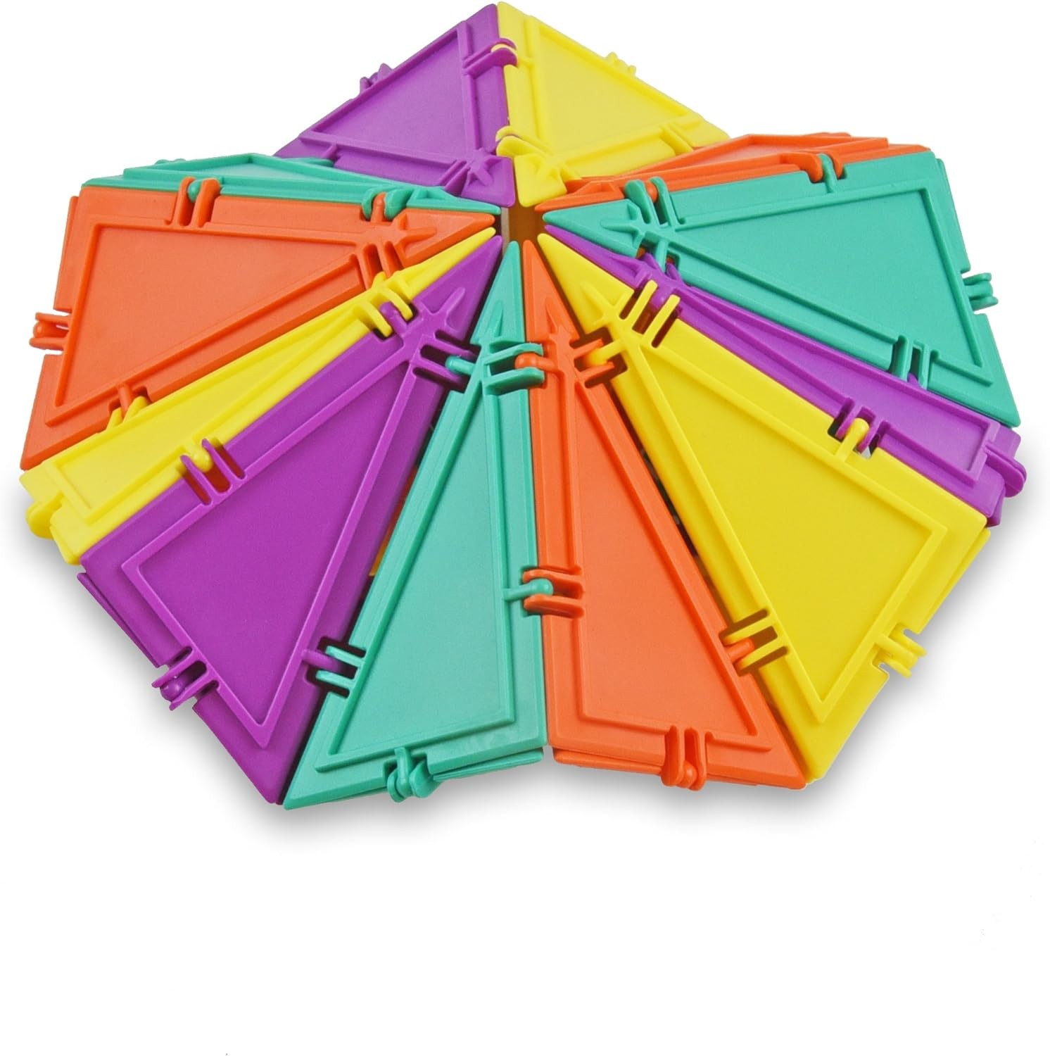 Geometiles 3D Building Set for Learning Math 96 Pieces Snap Together