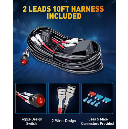 NAOEVO 4” LED Pod Lights 60W Spot Flood Work Fog Driving Lamp 2PCS 12V 24V