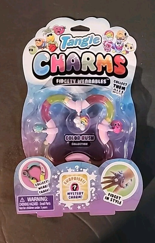 Tangle Charms Fidgety Wearables Surprise Charm Bracelet 3 Pack Pets & Cute Fruit