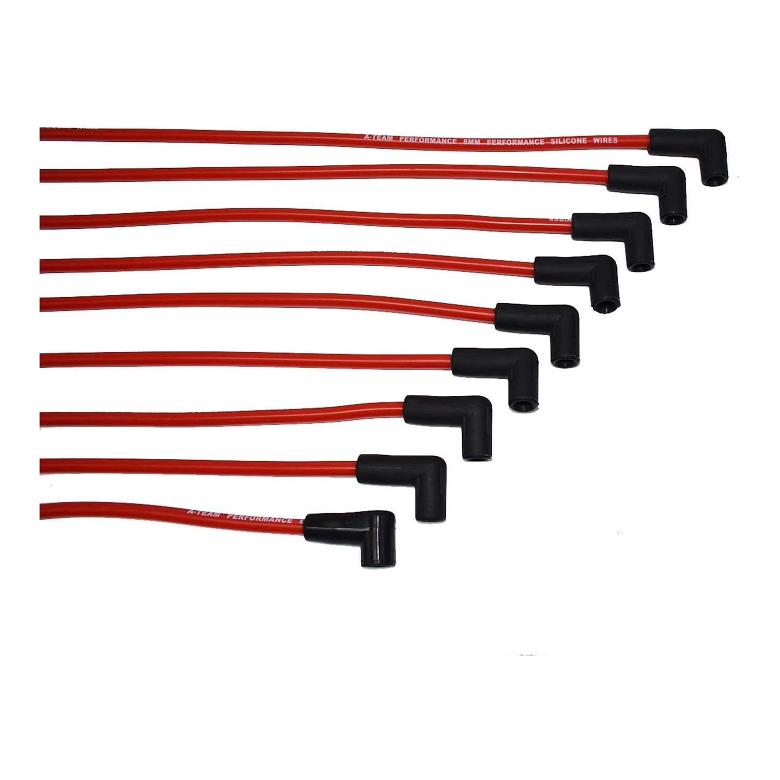 8mm Red Silicone Spark Plug Wire Kit Heat-Resistant Jacket Ignition Set Chevy