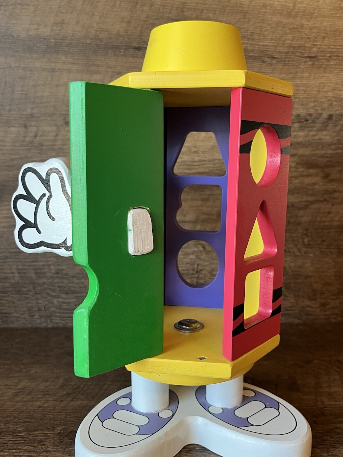 Crayola Learning Tower ABCs 123s Shapes Sorter Toy Colorful Wooden Pieces RARE