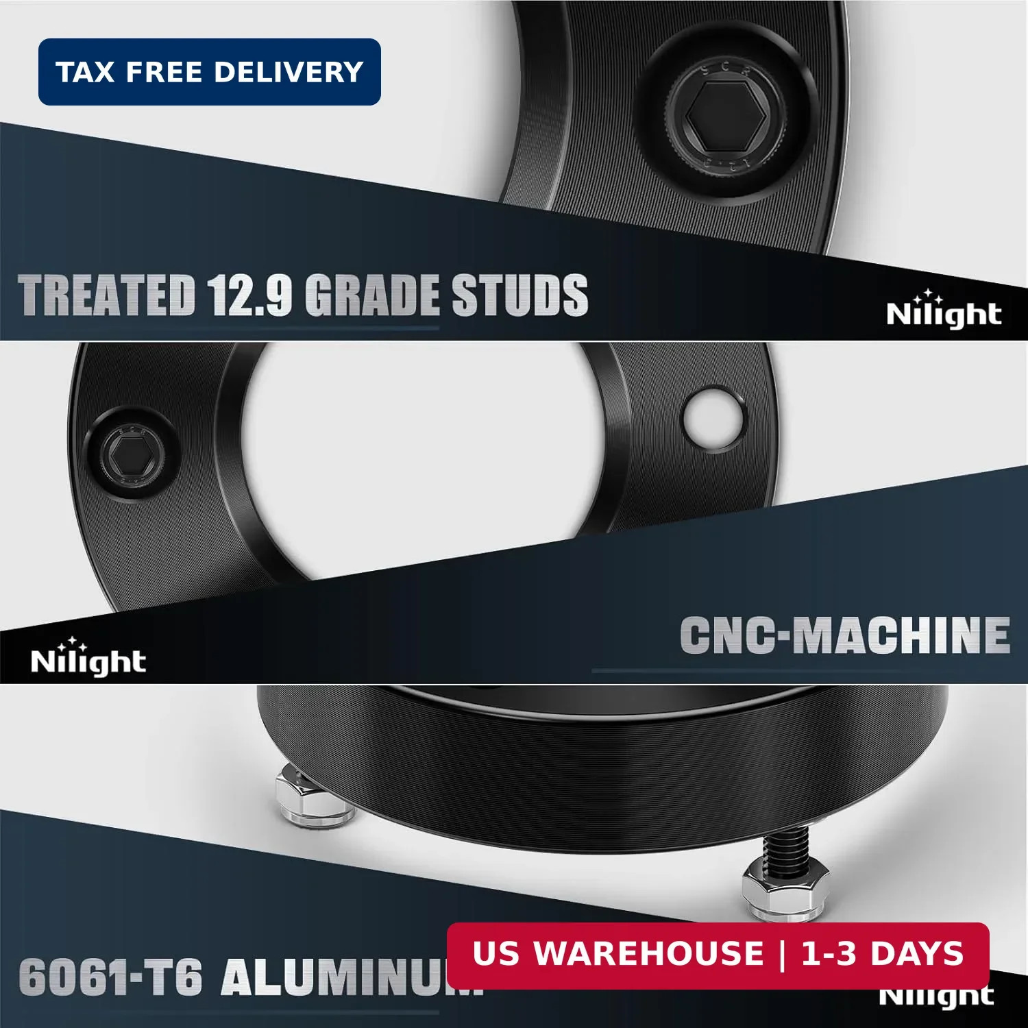 Nilight 2.5 inch Front Leveling Kit Lift Strut Spacers for 2006-2023 Dodge Ram 1