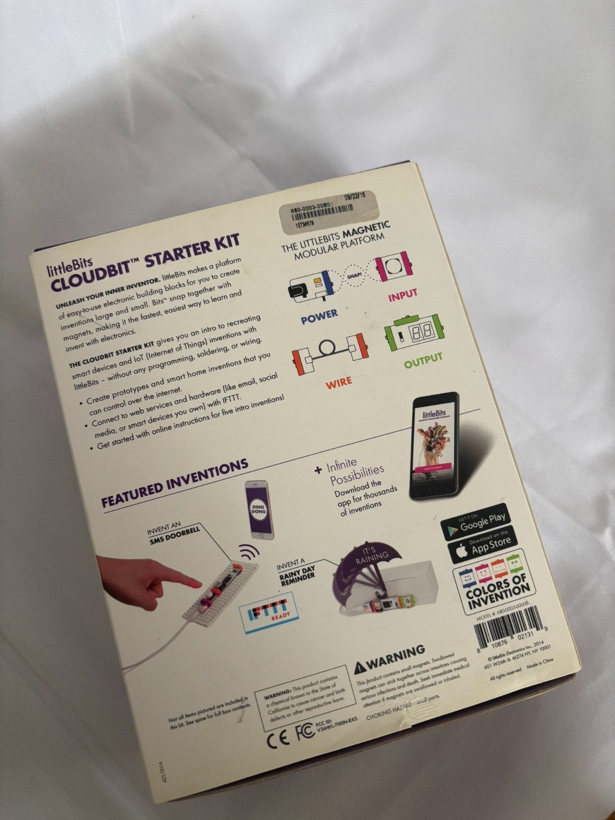 Littlebits Cloudbit Starter Kit– Never used, all pieces intact