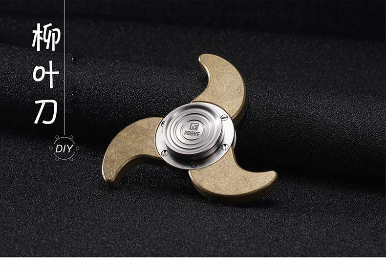 FEGVE Diy Fidget Hand Spinner Triangle Matte Brass/Copper Finger Toy EDC