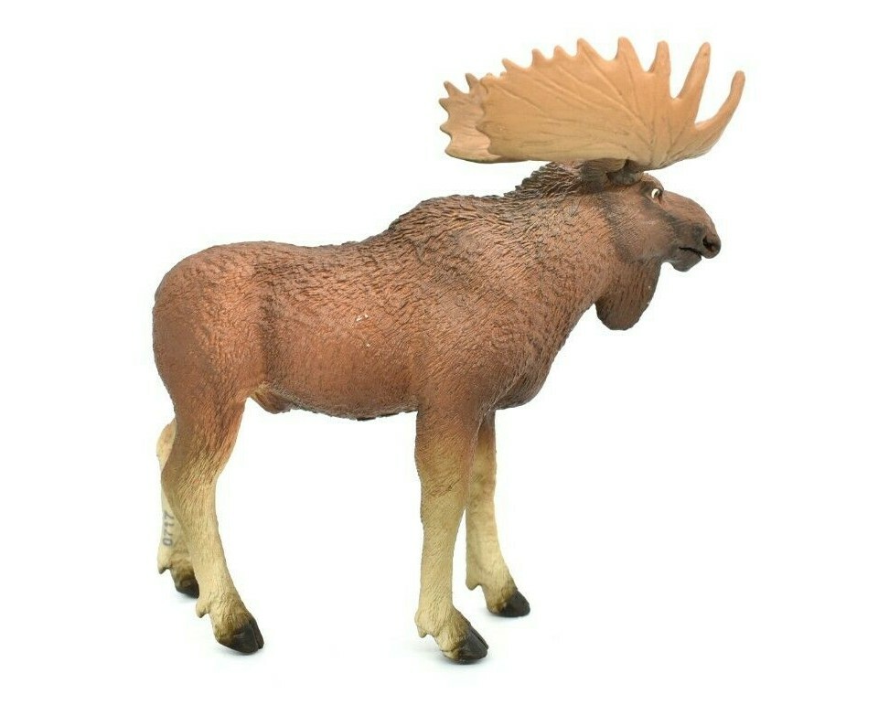 Moose Bull Toy Model Plastic Replica Forest Animal, Kids Educational 5″ F349