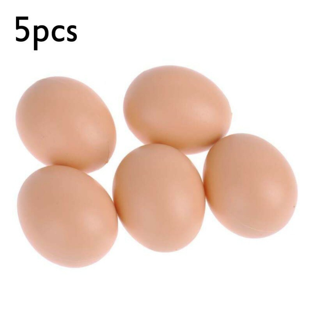 5Pcs Set Fake Plastic Eggs Model Joke Farm Chicken Nesting Hen New